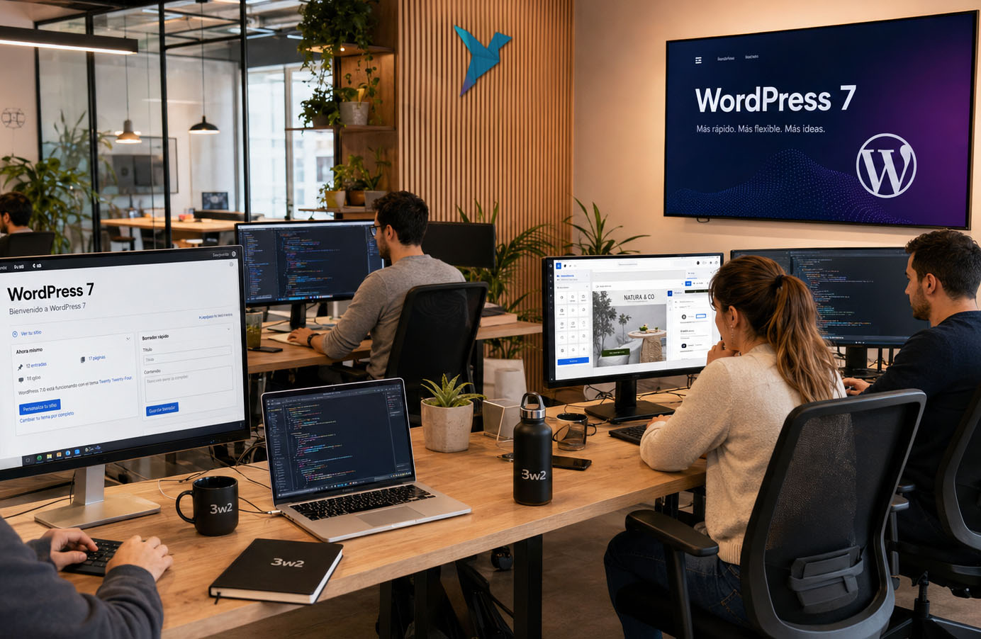 Equipo trabajando en proyectos web y WordPress.